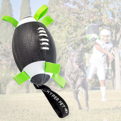 Grab Tabs Dog Toys - Interactive Dog Toys for Fetch, Tug, Retrieving & Water Play - 7" Football - for All Breeds