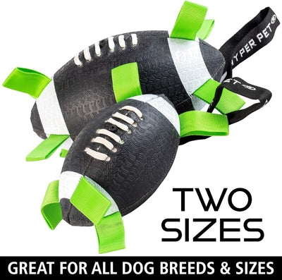 Grab Tabs Dog Toys - Interactive Dog Toys for Fetch, Tug, Retrieving & Water Play - 7" Football - for All Breeds