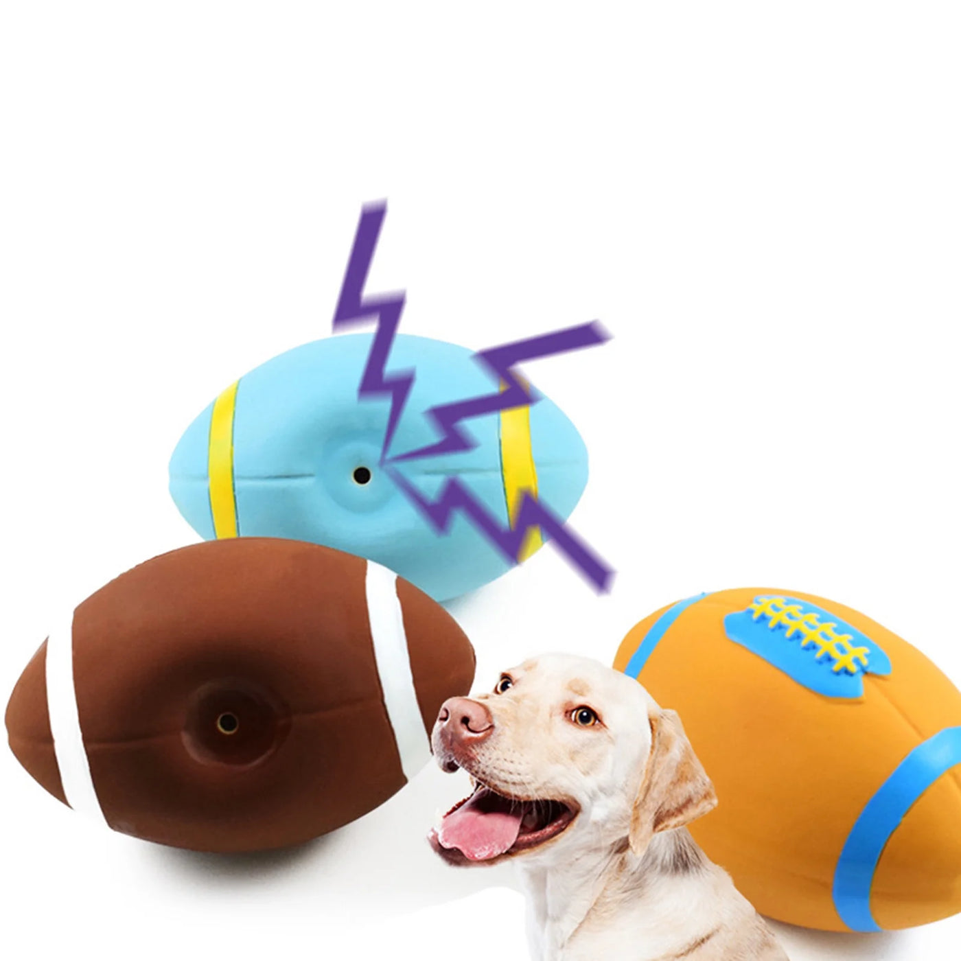 Latex Dog Squeaky Toys Rubber Soft Dog Toys Chewing Squeaky Toy Fetch Play Balls Toy for Puppy Small Medium Pets Dog