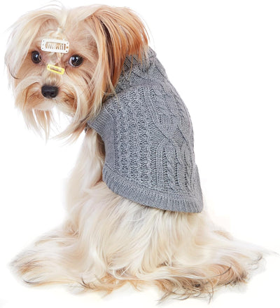 Cat Sweater Keep Your Pets Cozy, 16 Color Turtleneck Knitted Sleeveless Dog Sweater, Winter Outfits for Cats & Small Dogs during Cold Seasons (Medium, Grey)