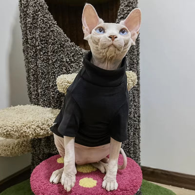 Sphynx Cat Clothes Baby Soft Cotton Fall Winter Kitten Clothes for Cornish Devon Cat Costume Hairless Cat Clothes