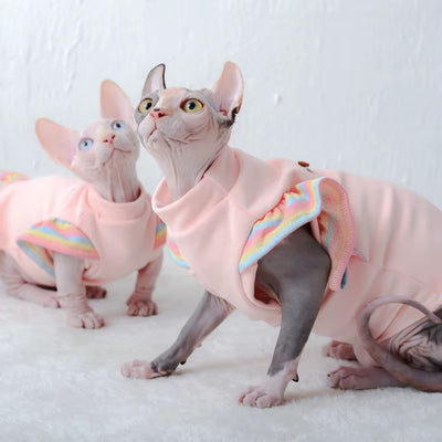 Winter Warm Cat Clothes Soft Cats Cotton Hoodies Sphynx Hairless Cat Costumes Pullover Sphinx Kitten Dress Jacket for Cats