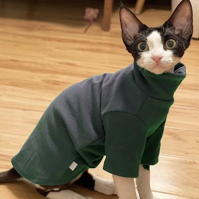 Sphynx Cat Clothes Baby Soft Cotton Fall Winter Kitten Clothes for Cornish Devon Cat Costume Hairless Cat Clothes