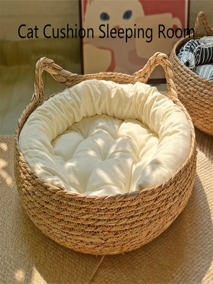 Cozy Rattan Cat Nest - Luxury Petz