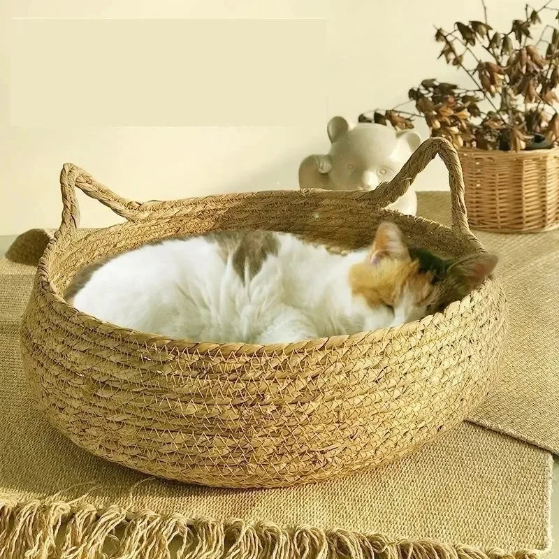 Cozy Rattan Cat Nest - Luxury Petz
