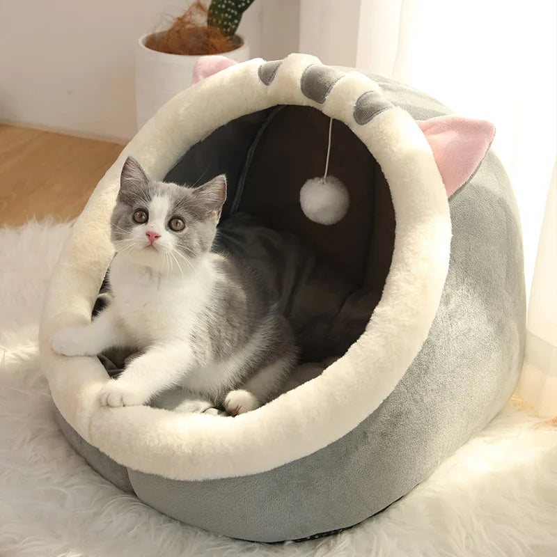 Cozy Cartoon Cat Bed - Luxury Petz