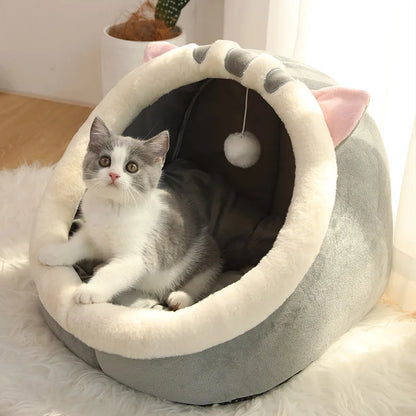 Cozy Cartoon Cat Bed - Luxury Petz