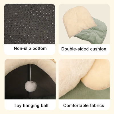 Cozy Cartoon Cat Bed - Luxury Petz