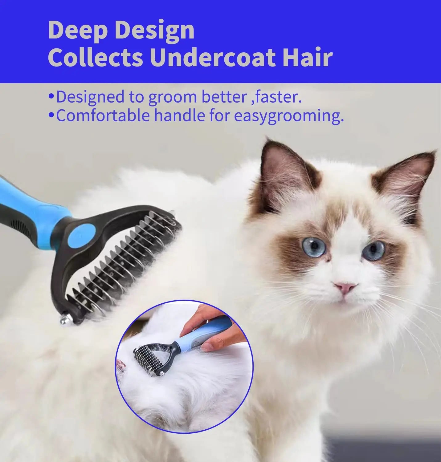 Shed-Free Pet Grooming Brush - Luxury Petz