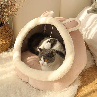 Cozy Cartoon Cat Bed - Luxury Petz