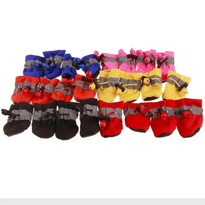 4Pcs/Set Waterproof Pet Dog Shoes Anti-Slip Rain Boots Footwear for Small Cats Dogs Puppy Dog Pet Booties Pet Paw Accessories,Xxs