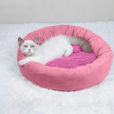 Calming Dog Beds with Pillow for Small Medium Dogs and Cats, Harley round Dog Cuddler Cozy Bed, Washable Fluffy Plush Pet Bed Thickened Dog Kennel Mat for Puppy Sleeping