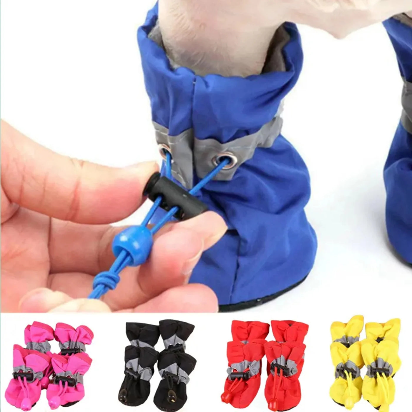 4Pcs/Set Waterproof Pet Dog Shoes Anti-Slip Rain Boots Footwear for Small Cats Dogs Puppy Dog Pet Booties Pet Paw Accessories,Xxs