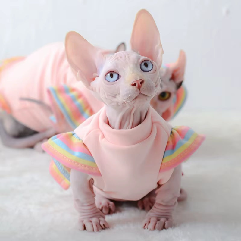 Winter Warm Cat Clothes Soft Cats Cotton Hoodies Sphynx Hairless Cat Costumes Pullover Sphinx Kitten Dress Jacket for Cats