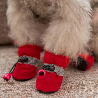 4PCS Winter Dog Shoes for Small Dogs,Anti-Slip Dogs Boots Paw Protector ,Lightweight Walking Pet Booties for Small and Medium Pets