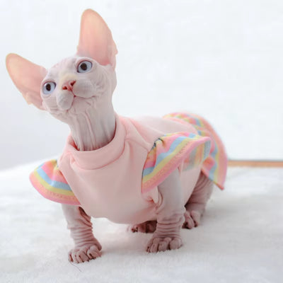 Winter Warm Cat Clothes Soft Cats Cotton Hoodies Sphynx Hairless Cat Costumes Pullover Sphinx Kitten Dress Jacket for Cats