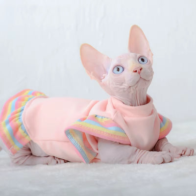 Winter Warm Cat Clothes Soft Cats Cotton Hoodies Sphynx Hairless Cat Costumes Pullover Sphinx Kitten Dress Jacket for Cats